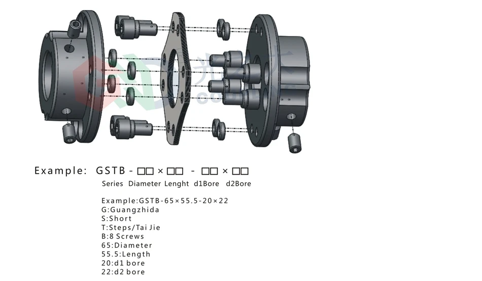 GSTB 45# гибкая муфта стальная GND Высокая жесткость ступенчатая Одиночная мембранная шпоночная серия для Сервомотора stepmotor муфта вала