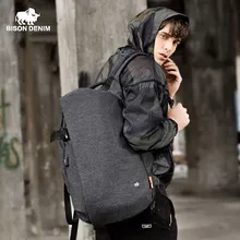 BISON DENIM мужской рюкзак для 15,6 дюймов, рюкзак для ноутбука, USB, Большой Вместительный модный рюкзак для подростков, рюкзак N2794