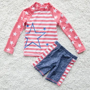 

Popular Lovely Kids Swimsuit Quality Girl Baby Princess Swimwear two-pieces Bath Suit Infant Stars Children Beachwear 2-10Years
