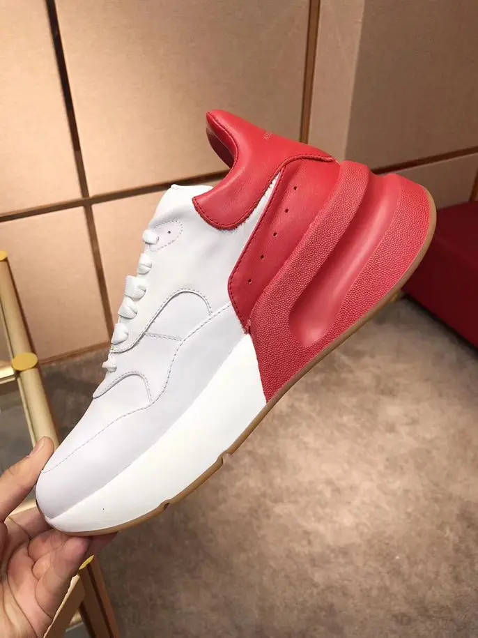 

Genuine Leather Men Casual Shoes Luxury Brand 2019 Mens Sneakers Breathable lace up Black Red Driving Shoes Size 35-45