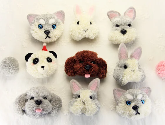 

The world of animals Pompom felt kit with keychain woolen thread set wool needlepoint felt needle felting craft DIY handmade