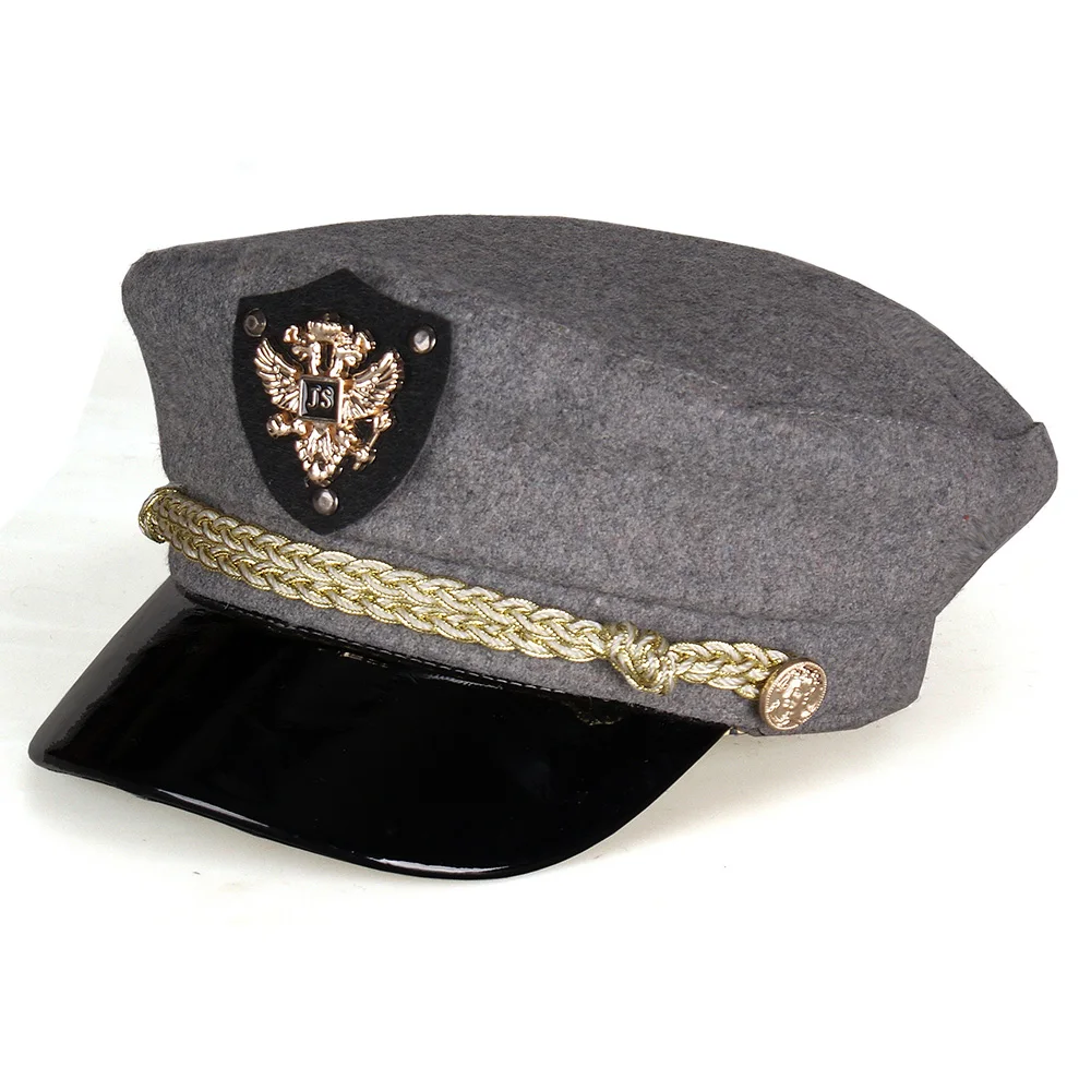 

New Arrival Hot Korean Sailor Captain Hat Top Grade Cotton Uniform for Men and Women Flattop Navy Military Cap Multi color