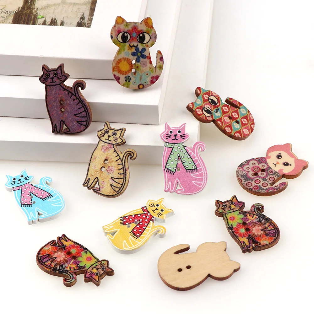 cat buttons sewing