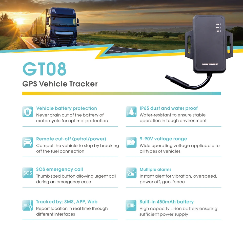 Concox GPS трекер для мотоцикла GT08 9 90 в автомобильный GSM локатор водонепроницаемый