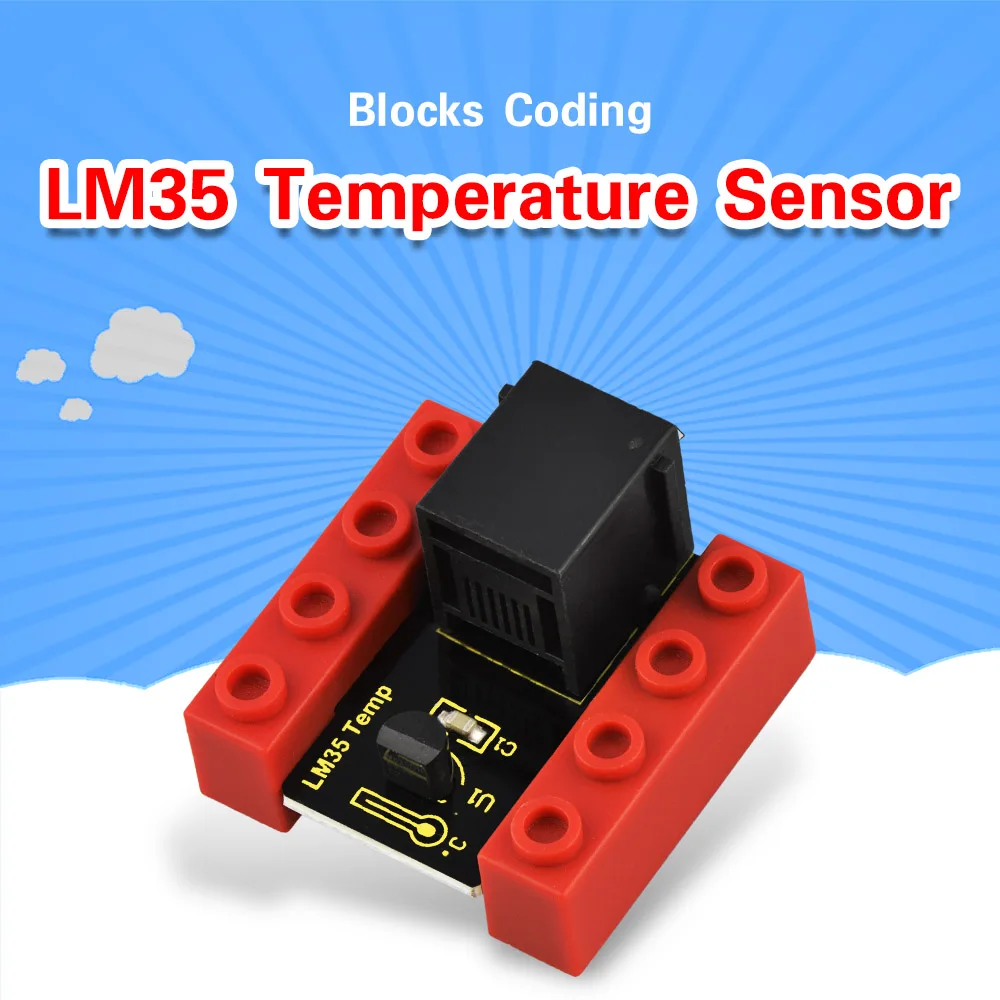 

kidsbits Blocks Coding LM35 Temperature Sensor Module for Arduino STEAM EDU (Black and Eco-friendly)