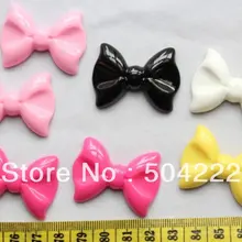 120 шт. большой бант Смола Кабошон 38 мм Разноцветные, с большим бантом смолы грузовых автомобилей с ультратонкой оправой 37 мм D25