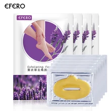 Efero 3 упаковки маска для чистки ног отшелушивающая маска для ног удаляет мертвую кожу педикюра носки+ 3 упаковки коллаген для губ Маска Увлажняющая губная Плюшка