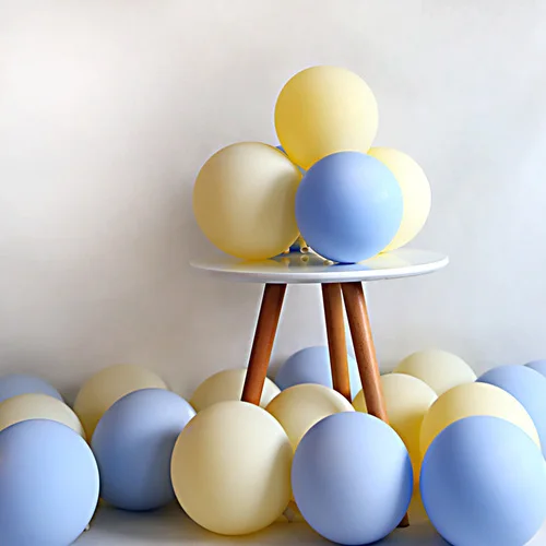 Пол secret100pcs 10 дюймов Макарон цветной латекс свадебные шары для дня рождения ребенка День Святого Валентина декоративный шар - Цвет: Yellow blue