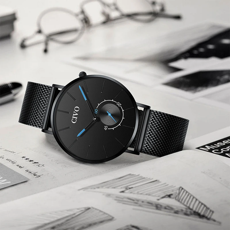 CIVO Fashion Mens Watch Top Brand Luxury Sports Quartz Wrist Watch Mens Waterproof Ultra Thin Minimalist Watch Male Casual Clock CIVO Fashion Mens Watch Top Brand Luxury Sports Quartz Wrist Watch Mens Waterproof Ultra Thin Minimalist Watch Male Casual Clock