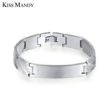 KISS MANDY 316L серебряные браслеты из нержавеющей стали для мужчин цепь энергия здоровье браслет дизайн для подарка ювелирные изделия FB116