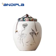 Китайский стиль, банка для хранения чая, ручная роспись, керамическая банка для уплотнения, чайная посуда, коллекция украшений/домашние кофейные бобы, орехи, банки