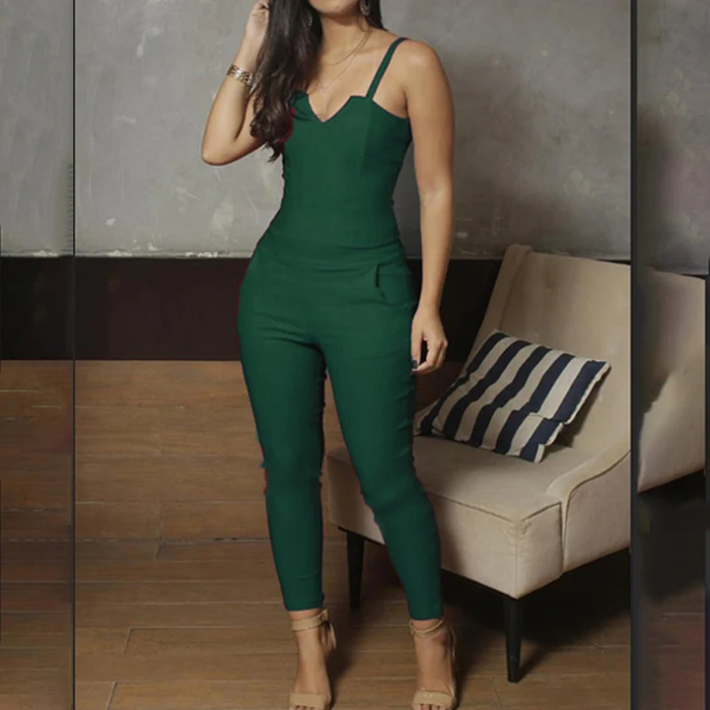 

Women Fashion Jumpsuit Ladies High Waist Bodysuit Sexy Sling Jumpsuit Elastic Long Trousers Jumpsuit Romper