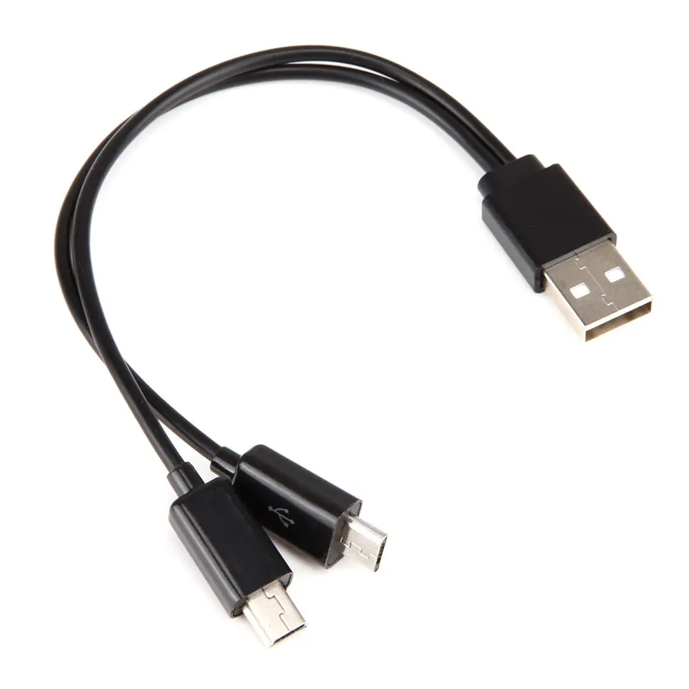 جديد حمل سهل 30 سنتيمتر USB ذكر إلى 2x مايكرو Y الفاصل كابل شحن لمدة هاتف محمول المزدوج المصغّر USB
