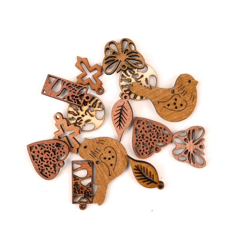 

Wooden Cute Bird Tree Pattern Arts Scrapbooking Embellishments Craft Handmade Home Decoration Accessory DIY 20-35mm 20pcs MZ261