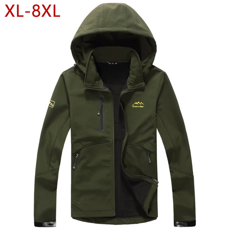 

XL-8XL Quick Dry Thin Spring Jackets Men SoftShell Windproof Solid Army Green Military Bomber Jackets Mountain Clothing W43