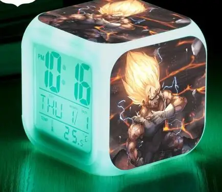 Повтор wekker часы Dragon Ball будильник светодиодный reloj despertador детские часы цифровые часы многофункциональная лампа подарки+ коробка - Цвет: Красный