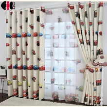 Boys Cars Curtains and tulle blackout drapes Cloth Nursery Baby Room Curtains draperie French Blinds for Kids Bay window P228B