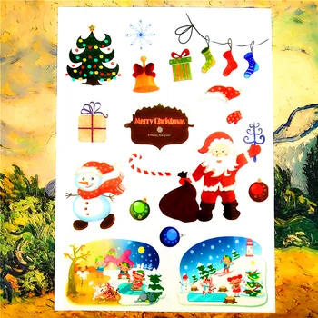 

SHNAPIGN 10 Style Xmas Party Temporary Body Art,White Christmas Designs,Flash Tattoo Sticker Keep 3-5 days Waterproof 21*15cm