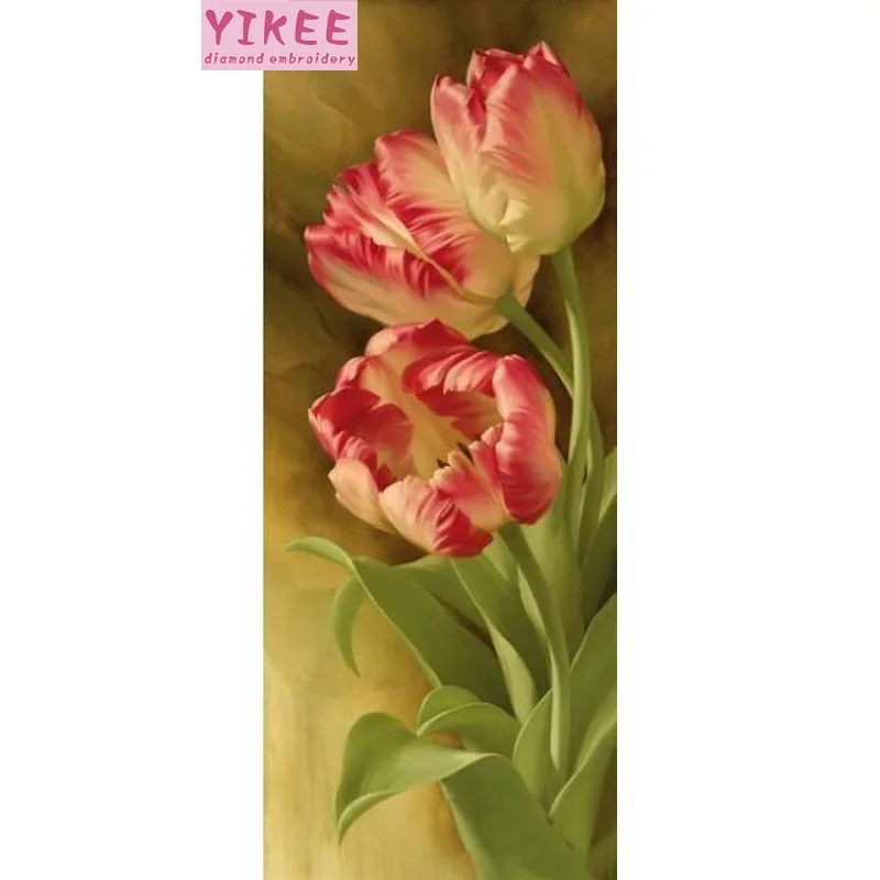 

diamond mosaic flowers colors square,tulip flower, diamond embroidery tulip
