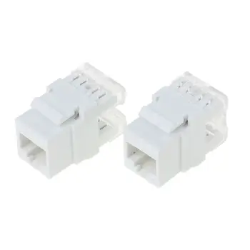 

2Pcs UTP CAT6A Network Module Information Socket RJ45 Keystone Connector Cable Adapter Keystone Jack