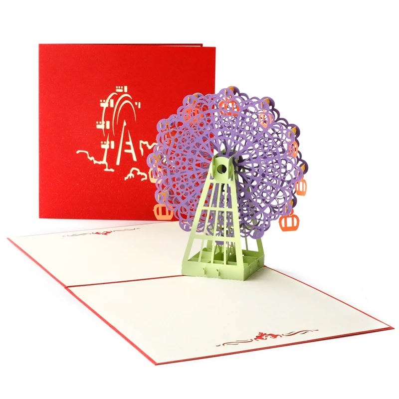 Multi Style 3D Pop Up Card Christmas Birthday Wedding Greeting Card Anniversary Xmas - Цвет: D