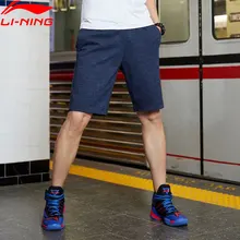 Li-Ning мужские спортивные шорты с дышащей подкладкой из 72% хлопка и 28% полиэстера AKSP129 MKD1625