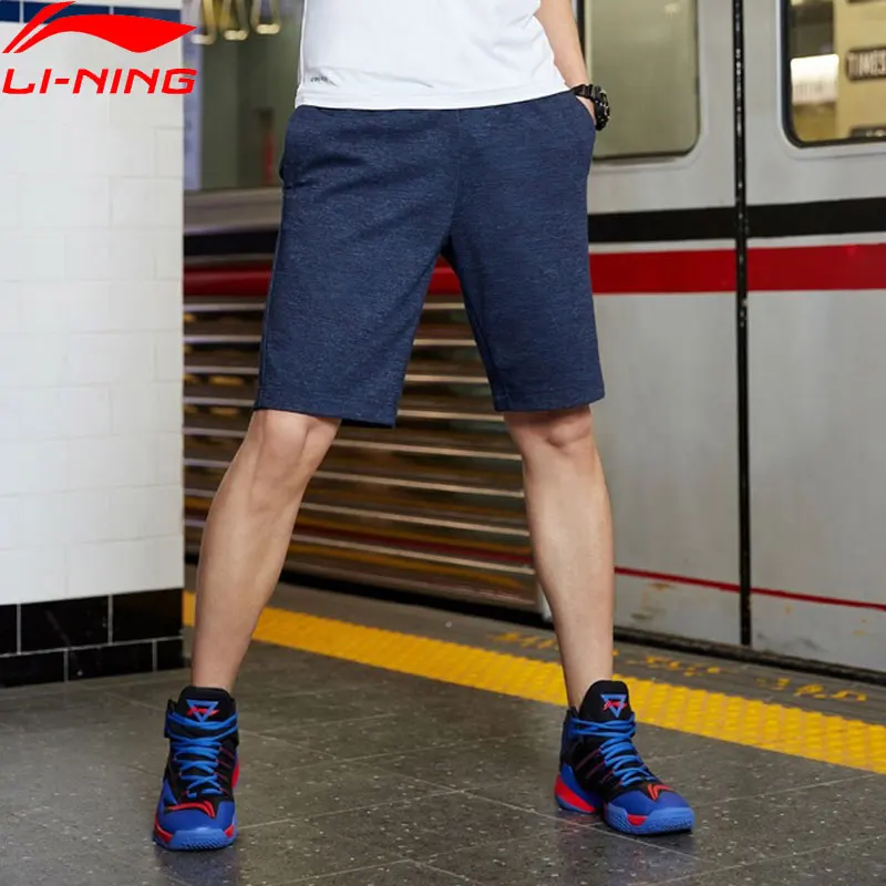 Мужские спортивные шорты Li Ning, дышащие шорты из 72% хлопка и полиэстера, с подкладкой прямого покроя, AKSP129 MKD1625|Баскетбольные шорты| | АлиЭкспресс