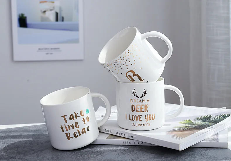 Белая фарфоровая кофейная кружка с надписью I Love You в скандинавском стиле, керамическая чашка для кофе, чая, молока, подарок