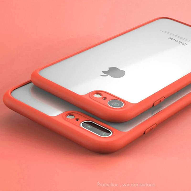 For iPhone 6s 6 8 7 Plus Case Silicone Transparent Back