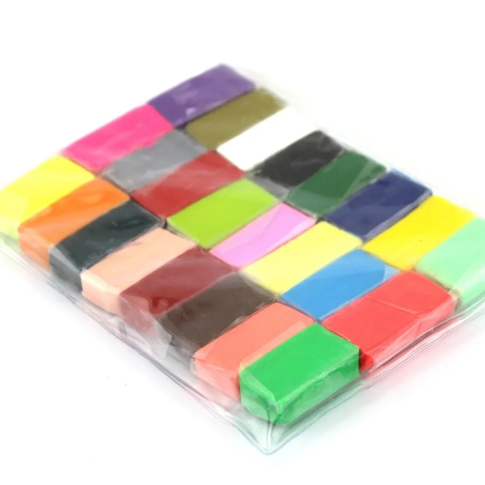 

24Pcs/set Portable Handy Colorful Malleable Fimo Polymer Moulding Craft Fun Soft Clay Blocks Plasticine DIY Children Gift Clay