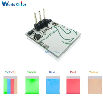 

5pcs Capacitive Touch Switch Module HTTM Series 2.7V-6V Strong anti-interference Blue Red Green Yellow Color Colorful LED