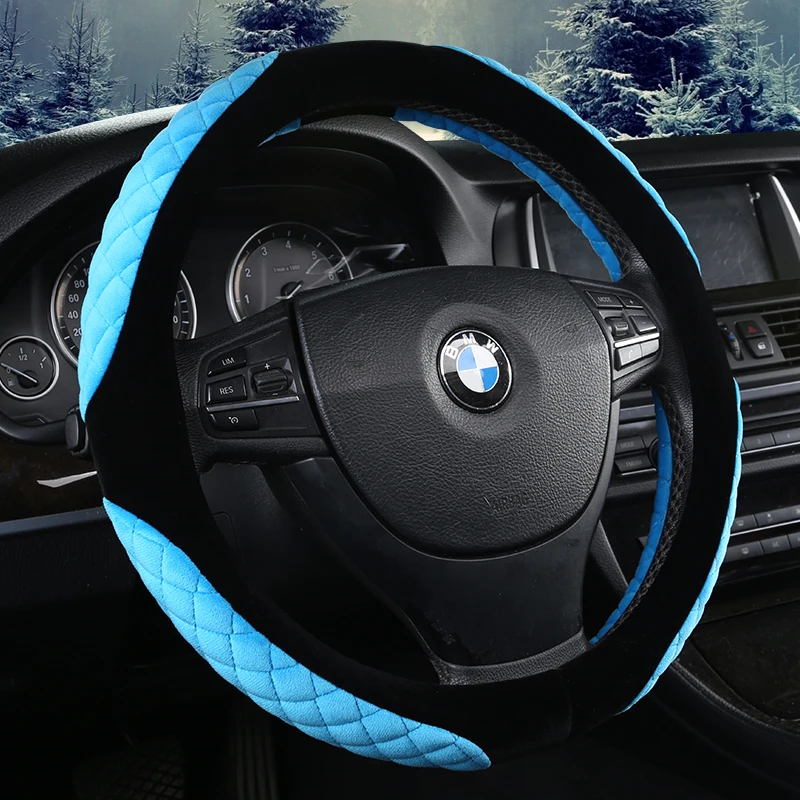 Winter Car Steering wheel Cover Universal 38cm warm Auto wheel covers