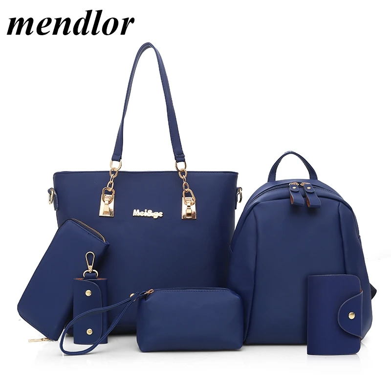 New Women Bags 6 Pcs/set Women's Composite Bag Nylon Handbags Oxford Bag Waterproof Shoulder Bag