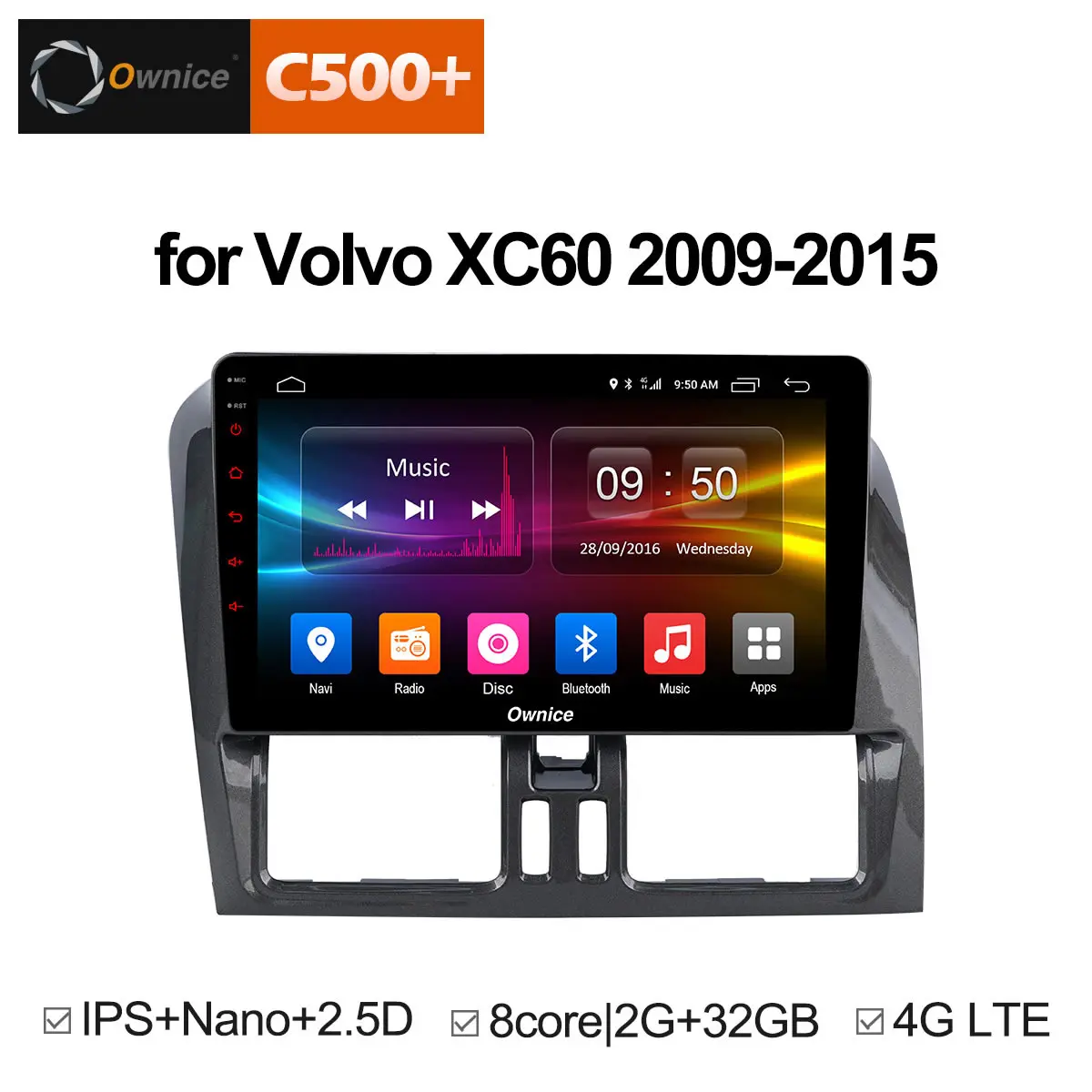 Ownice C500+ G10 Android 8.1 2 din audio Car CD Radio Player for VOLVO