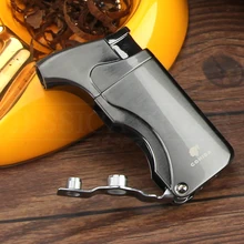 COHIBA карманная зажигалка, наполненная Бутаном газовая Ветрозащитная 2 пламенная струйная Зажигалка металлическая курительная Зажигалка W резак для сигар