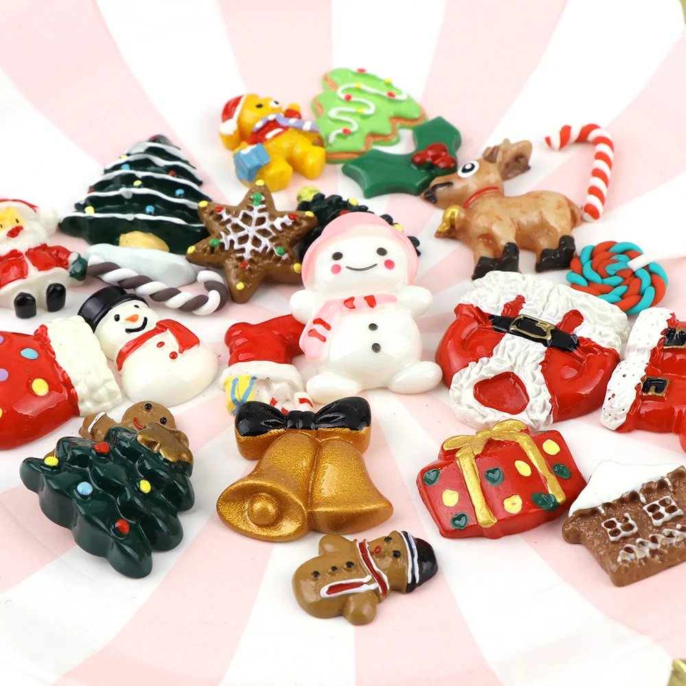 5PC Lovely Christmas Tree Resin Charm Pendant For DIY XMS Jewelry/&Craft Making