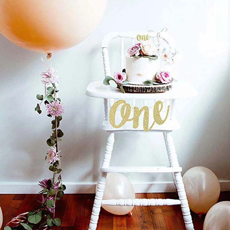 Birthday Banner Party Decorations Glitter One Banner Letter Garland