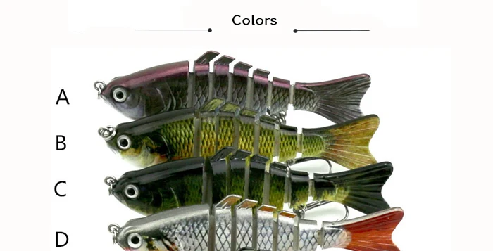 Jointed Bionic Artificial Fishing Lures For Tolling Perch Walleye Pike Sunfish Hard Bait 7 segments 10cm 15 (4)