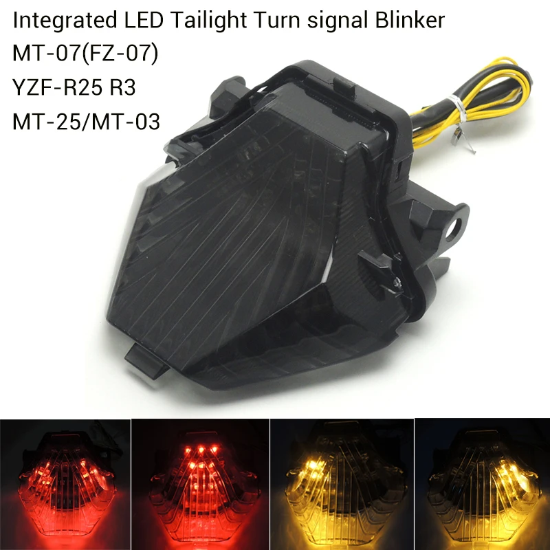 

KEMiMOTO Motorcycle Accessories For YAMAHA MT07 MT03 MT25 YZF R3 R25 MT 07 MT-07 LED Tail Light Turn signal Blinker 2016 2017