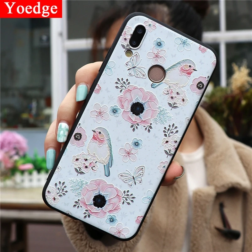 

3D Flower Emboss Case For Huawei Y5 Y6 Y7 Pro Prime Y9 2018 2019 Honor 6A 7A 7X 8A 8X 9 10 View 20 Lite 10i 20i Play TPU Fundas