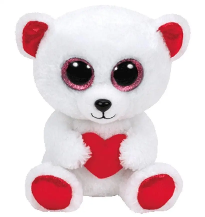 

6" TY Beanie Boo's Cuddly Bear the Valentine Bear 15cm Plush Stuffed Animal Collectible Toy Christmas Gift
