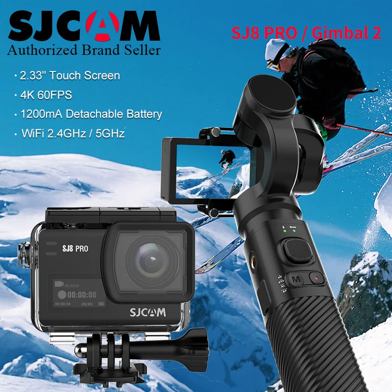 

SJCAM GIMBAL 2 Handheld SJ-Gimbal 2 3Axis Stabilizer/4K SJCAM SJ 8Pro 1290p Dual Screen WIFI Remote Control Waterproof Sports DV