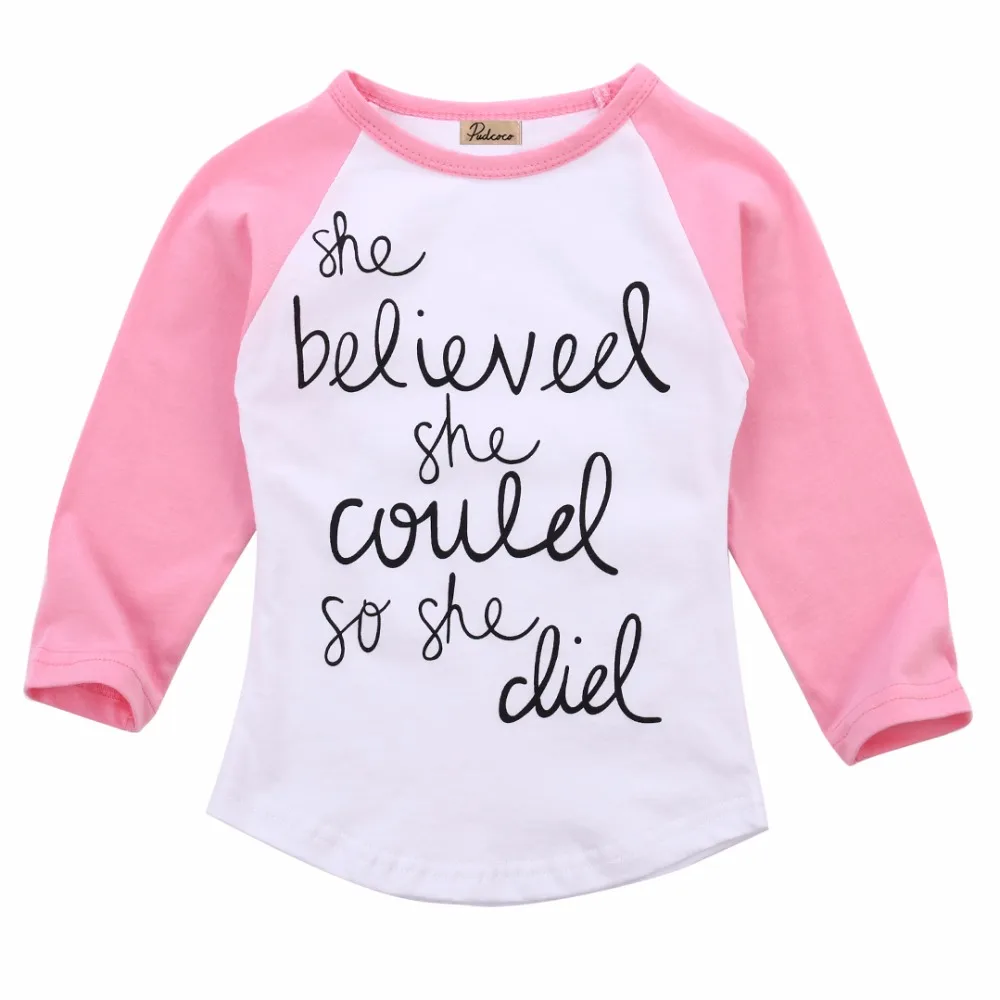 Buy 2016 Fashion Toddler Kids Baby Girls Tees Long