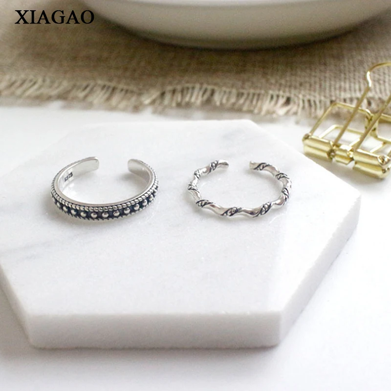 

XIAGAO Infinity 925 Sterling Silver Open Ring Sets For Women Simple Female Detachable 2 Pcs Rings Chic Style Silver Ring CNR012