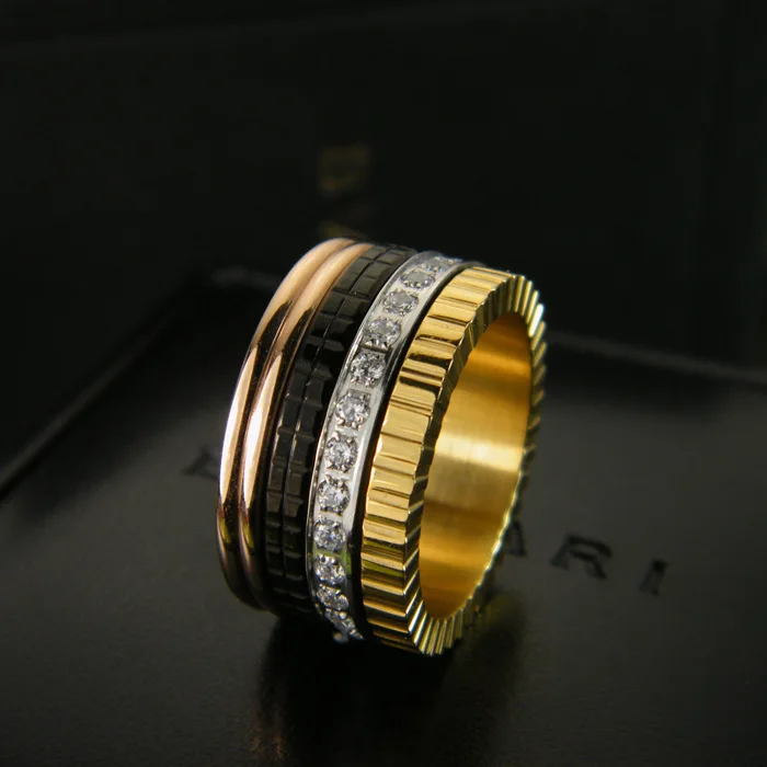 

Designer Cz Love Wedding Rings Womens Jewelry Titanium Dragon Ceramic Ring Three-colour Black-pottery Wide Brand