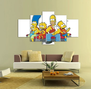 

Modular Picture on wall Simpsons Cartoon Print art poster children's room decor canvas print painting and Framed Free shipping