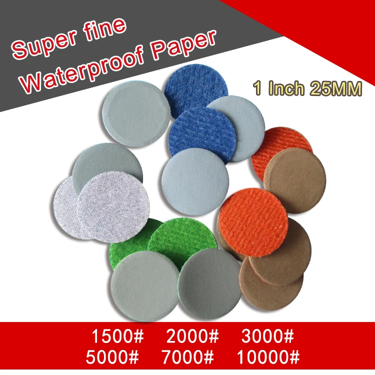 grano 60 1Pcs 5-INCH 125MM Flocado en seco Mojado Papel de lija impermeable Papel abrasivo Autoadhesivo Lijado Pulido Agua Arena Terciopelo posterior