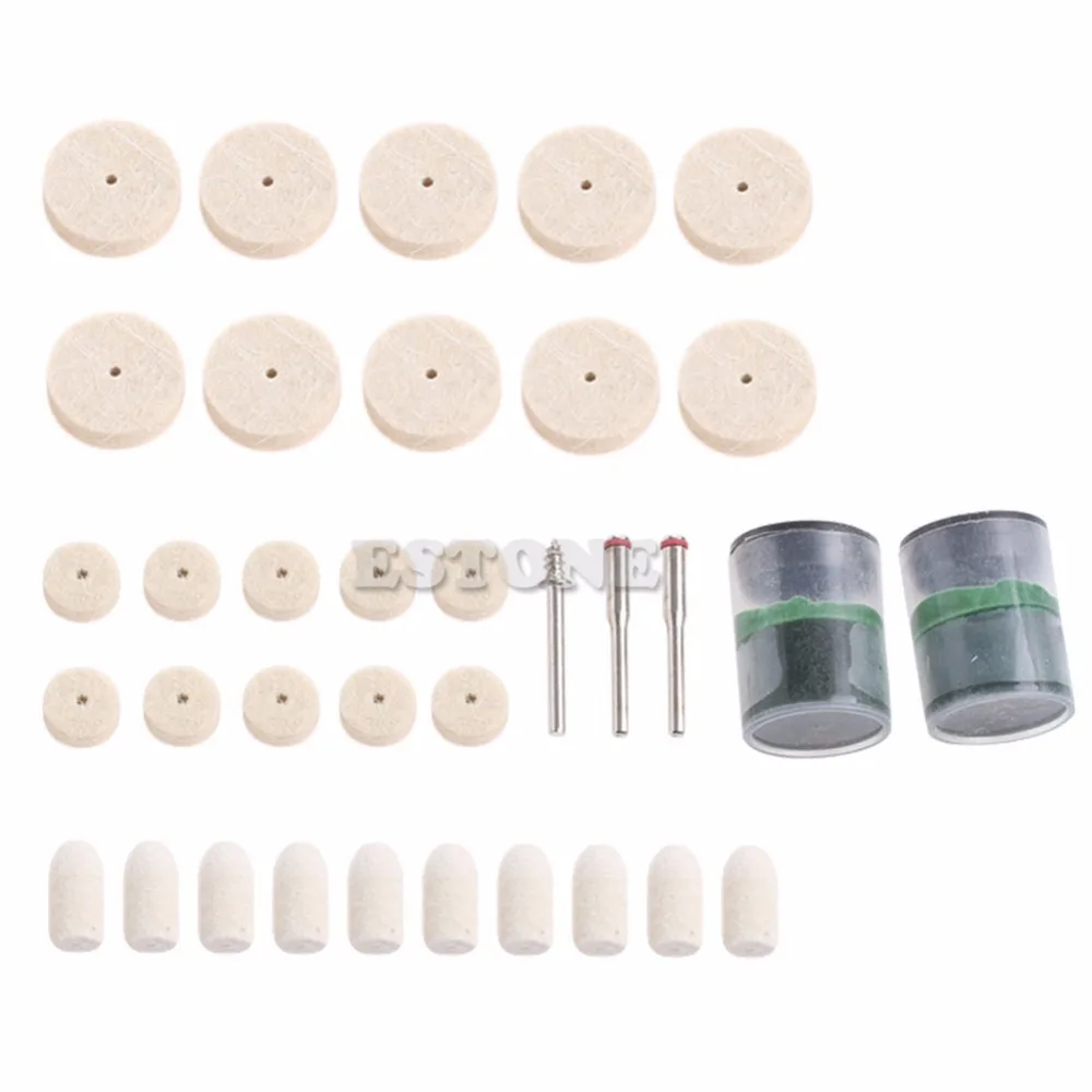 

35Pcs/Set Soft Felt Polishing Buffing Burr Wheel Kit For Dremel Rotary Tools 1/8
