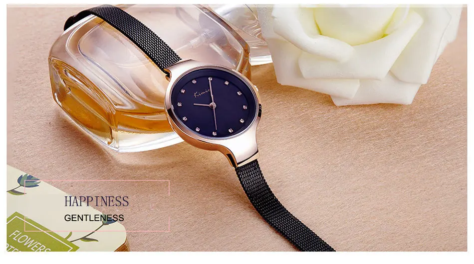KIMIO брендовые винтажные женские часы с плетением из нержавеющей стали и сетчатым ремешком, ЖЕНСКИЕ НАРЯДНЫЕ часы для женщин с коробкой horloge dames montre