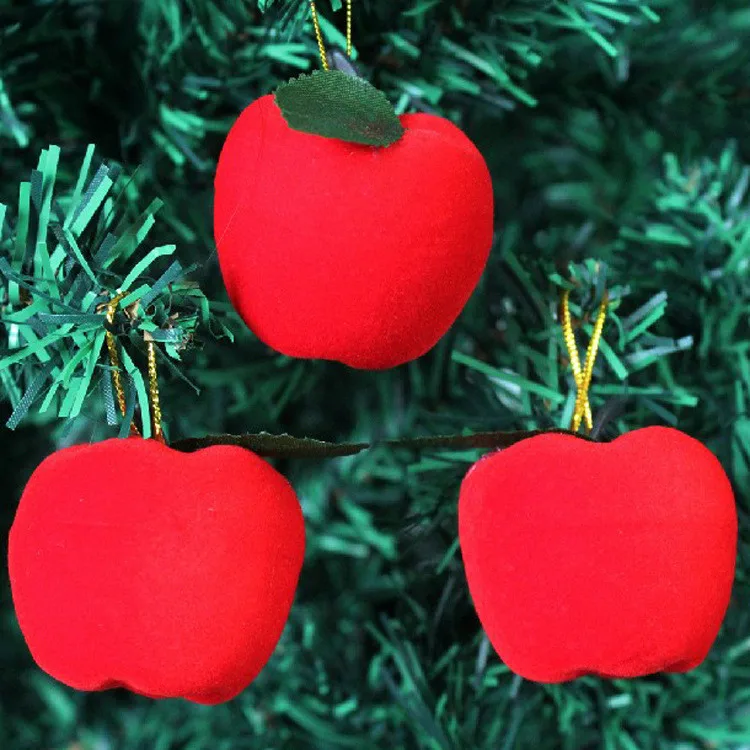 12 Pieces Christmas Tree Fruit Pendant Decoration Supplies Festival